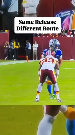 RCA IQ 🧠| Same Release, Different Route Elite receivers don’t just run routes, they set up defenders. The slide release is a perfect example. Both JSN and Amon-Ra used the exact same release, smooth slide, patient tempo, 1–2 step at the top, but created two totally different outcomes. JSN turned it into a go route, stacking and winning vertically. Amon-Ra turned it into a slant, snapping inside once the DB declared. That’s the beauty of a great slide release, it invites the DB into your body, f