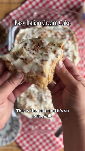 Hey y’all! This cake is a must-bake. It’s one of those treats that shows up at your favorite pot luck, your holiday work party, grandma’s coffee with friends… but you’ve never had the recipe. Until now! It’s so simple and an absolute crowd pleaser. Keep this recipe going by sharing with friends and family. These are the cakes we want to see showing up for decades ❤️ I can always rely on to have the mix & frostings I need! Easy Italian Cream Cake Ingredients: 1 box (15.25oz) Pillsbury Moist Supre