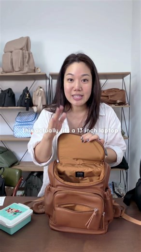 Mini Backpack Chestnut Vegan | Work Bag Essential | Fits 13” Laptop | Diaper Bag