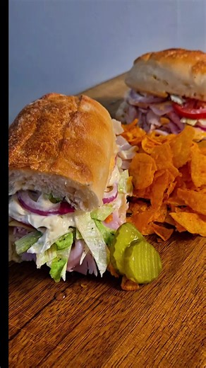 Delicious Hero Sandwich with Honey Turkey and Ham