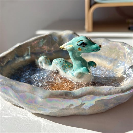 MAGICAL SEA DRAGON Glass Fused Sculpture // Mythical Creature Fantasy Ceramic Statue / Gift for Friend Mom Dad Bf Bestie / Unique Home Decor - Etsy UK