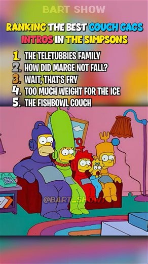 RANKING THE BEST COUCH GAGS IN THE SIMPSONS