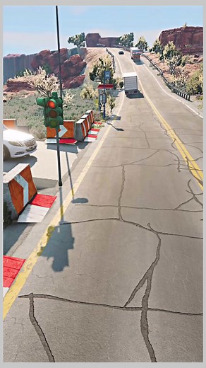 Realistic Highway Car Crashes 🚗 #beamngdrive #simulator | Smokey tire