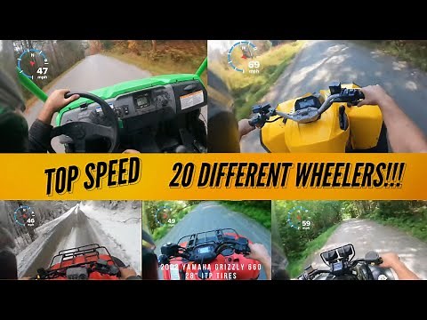 ATV TOP SPEED’S - 20 different wheelers!!!
