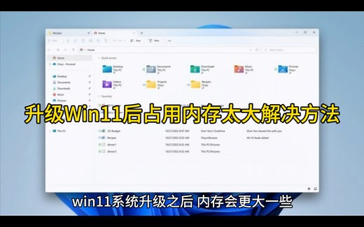 升级Win11后占用内存太大解决方法