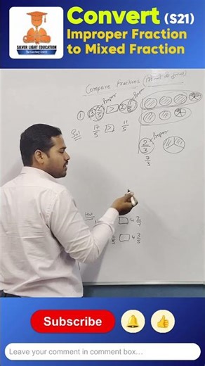 Improper Fraction to Mixed Fraction #mathsshorttricks #mathematics #fraction #silverlighteducation