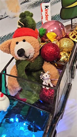 Stained Glass Christmas Truck + 3D Sleigh & Reindeer — Candy-Filled Magic! 🎄✨ #classicminiature