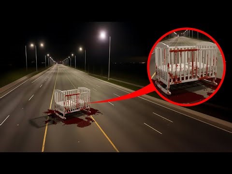 if you see this bloody baby crib in the middle of the road, run! (it's not safe)