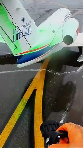 5K views · 12 reactions | Weird Liquid Used For Airplanes Airplane deicing fluid is critical for ensuring the safety of aircraft operations in cold weather. It is used to remove frost, ice, and snow from an aircraft’s surfaces. Credit~ | Erinn Montgomery | Facebook