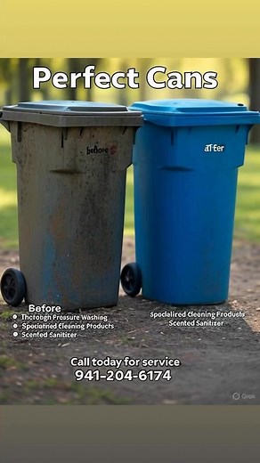 At Perfect Cans, we offer comprehensive garbage can sanitizing and cleaning services to ensure a hygienic and fresh environment. Our services include:• Thorough Pressure Washing: Utilizing high-powered pressure washers to remove dirt, grime, and debris from every corner of the bin.• Specialized Cleaning Products: Application of effective cleaning solutions to break down stains and eliminate bacteria.• Scented Sanitizer: Use of a premium sanitizer that not only disinfects but also leaves a pleasa
