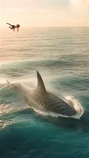 Tarzan vs Megalodon Cliff Dive: Impact on the Apex #shorts #tarzan #shark