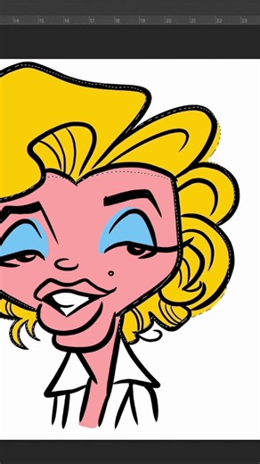 Marilyn Monroe Caricature art drawing process tutorial