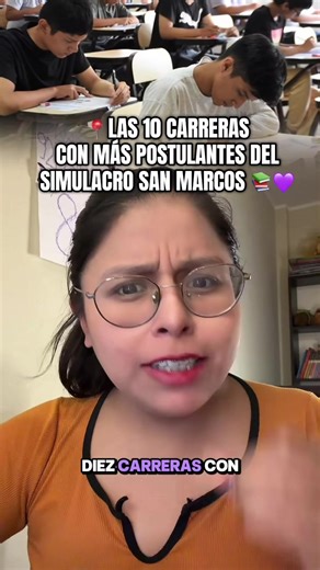 📍Las 10 carreras con más postulantes del simulacro SAN MARCOS 📚 #unmsm #sanmarcos #postulante #preuniversitario #simulacro