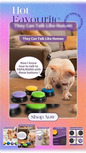 Recordable Pet Starter Talking Speaking Buttons Dog Training Communication Toys Interactive Toys ...