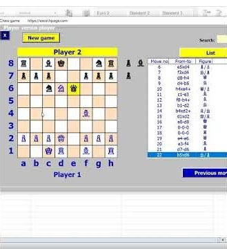 Checkmate in 17 moves Chess in Excel
