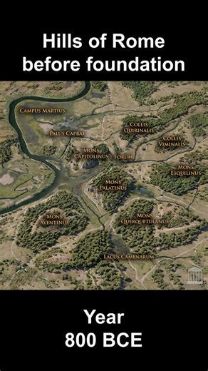 Danyla Loginov | “HISTORY IN 3D” on Instagram: "The terrain of Rome before the founding of the City. I’m preparing a series of images depicting the main stages of the City’s existence, based on my 3D reconstruction of Rome. One of the key aspects is creating a historically accurate depiction of the original terrain, taking into account all the differences that occurred. This work is largely complete, and you can see the hills on which the Eternal City will soon be founded. I’ve paid attention to