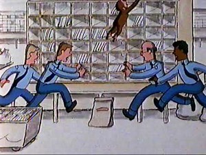Curious George Goes to the Post Office (Old Cartoon 80's)