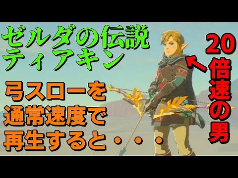 ゼルダの伝説ティアキン 弓スローモーションを通常速度で再生すると・・・