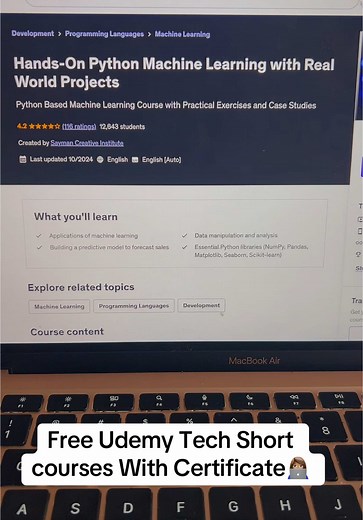Free Udemy Tech Short Courses with Certification