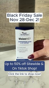 Take up to 50% off sitewide this Black Friday!  VisionMD supports eye health and long-term vision, and now’s the perfect time to add it to your routine. Shop now through Dec 2! #blackfridaysale #cybermondaydeals #visionhealth #1mdnutrition | 1MD | Facebook