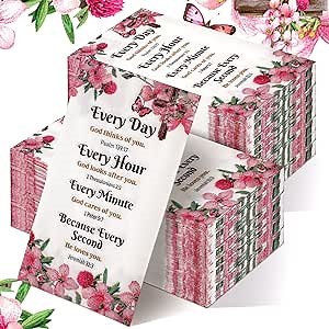Karenhi 200 Pcs Religious Decorative Disposable Napkins 2 Ply Christian Disposable Hand Towels for Bathroom Bible Verse Paper Napkins Baptism Paper Towel for Wedding(Flower)