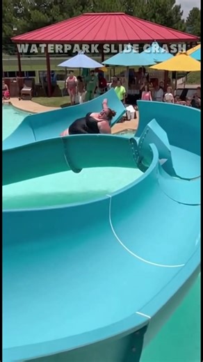 Epic Water Slide Crash. No one's hurt! #funny #hilariousfails #amusementpark #fluffyfriends #fat