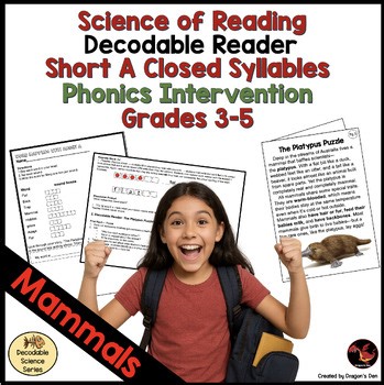 Science of Reading Decodable Reader | Short A Phonics Intervention Grades 3-5