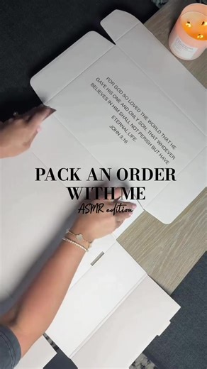 Packing a Scripts order 🤍📦 Every order packed with purpose. John 3:16 #packanorderwithme #smallbusinessowner #faithbrand #christianstreetwear #asmrpacking