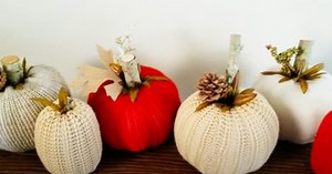 Easy No-Sew Sweater Pumpkins For Fall