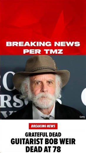 Breaking News 🗞️ Bob Weir, legendary guitarist and founding member of the Grateful Dead, has passed away at 78. The band confirmed the news, honoring the musician whose partnership with Jerry Garcia helped shape one of the most influential groups in rock history. Fans are remembering his decades of touring, his work with The Other Ones and Wolf Bros, and his lasting impact on generations of Deadheads. #fyp #breakingnews #bobweir | Jill Winter