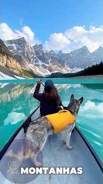 O lago azul-turquesa escondido entre montanhas. #MoraineLake #canada🇨🇦 #Banff #LakeLouise #viagem