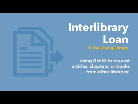 Interlibrary Loan @ The Cheng Library