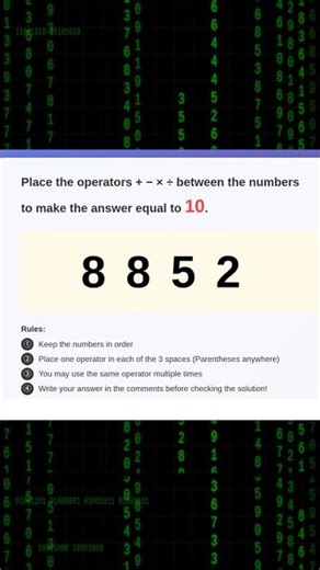Can You Solve This? MAKE10 #8852 ★★★★☆ Part48 #Shorts