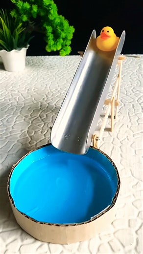 Escalator Turns into a Giant Slide with a Pool Below! 😲⚙️💦|| Escalator Mechanism with DC Motor #tech