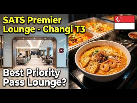 SATS Premier Lounge Review (Singapore Airport Terminal 3) 🇸🇬 DIY Laksa & Showers!