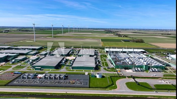 Large data center complex in a rural landscape in Europe