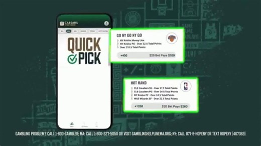 Caesars Sportsbook TV Spot, 'Quick Picks: $1,000 Bonus Bet'