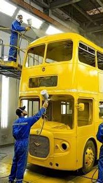 😱 Abandoned Double Decker Bus Restored to Brand New! 🚍✨ #shorts