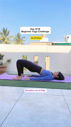 Day11/14 Beginner Yoga Challenge | strengthen core & Thighs Muscles #beginneryoga #core #shorts