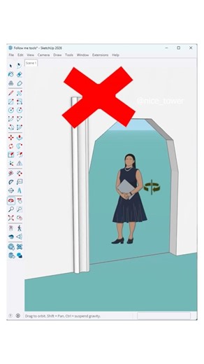 Clean architectural frames in SketchUp using only the Follow Me tool — no plugins needed