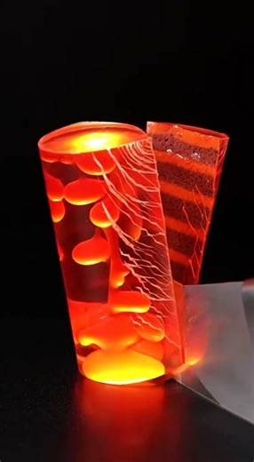 ULTRA SATISFYING Glass LAVA LAMP Cutting | #asmr #cuttingskills #satisfying #ai #aivideo