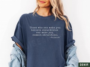 Political Protest Shirt, Government Protest Comfort Colors® T-shirt, Voltaire Quote, March Shirt, Tyranny Tshirt, Politics Quote Shirt - Etsy