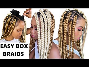 🔥How To : EASY DIY BOX BRAIDS / RUBBER BAND METHOD / TENSION FREE /Protective Styles /Tupo1