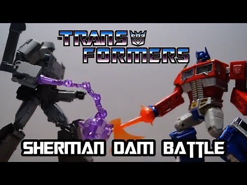 Transformers G1 Stop Motion: Optimus prime vs Megatron, Sherman Dam Battle