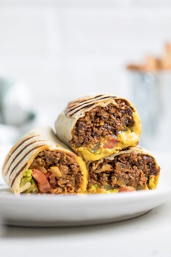 Vegan Cheeseburger Wraps