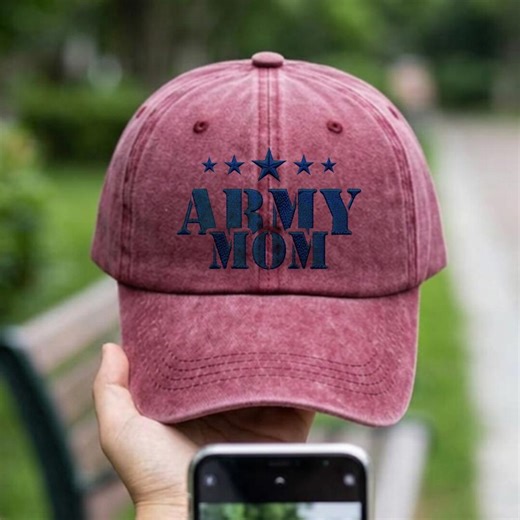 Army Mom Hat, Military Embroidered Cap, Custom Multi Zone Support Hat - Etsy