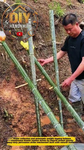Amazing DIY Bamboo Water Powered Mechanical Device