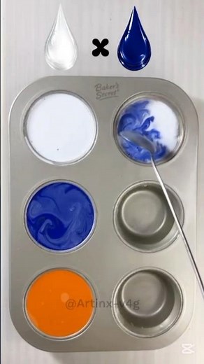 3 Beautiful Color Combinations 🎨 | Titanium White, Ultramarine Blue & Bright Orange #colormixing