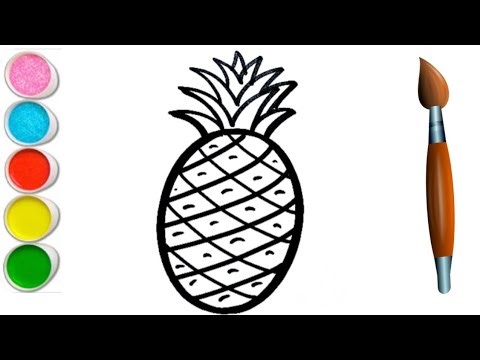 Pineapple Drawing for beginners | How to draw pineapple | Coloring Painting | Toddlers #pineapple