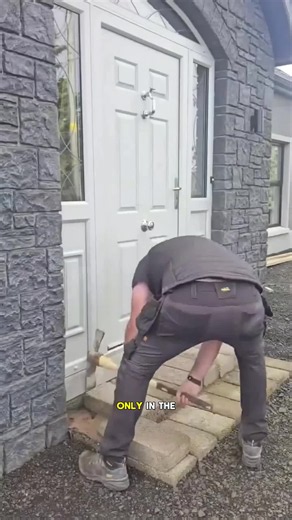 rookie construction worker rebuilds an entire concrete doorstep alone under extreme time pressure #construction #builder #concrete #paving #homeimprovement
